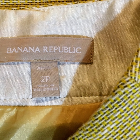 Banana Republic Yellow Tweed Pencil Skirt Size 2P - Picture 6 of 8